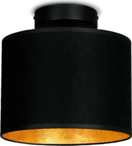 Černé stropní svítidlo s detailem ve zlaté barvě Sotto Luce Mika Elementary XS CP