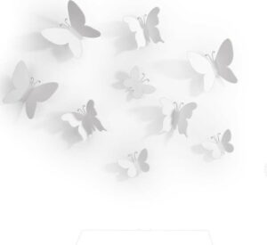 Sada 9 bílých nástěnných 3D dekorací Umbra Butterflies Umbra
