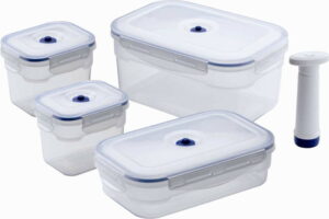 Set 4 boxů na potraviny a vakuové pumpy Compactor Food Saver Compactor