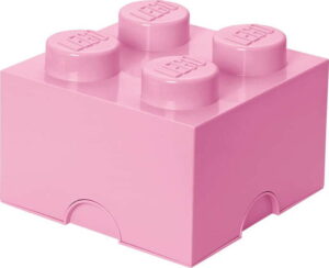 Světle růžový úložný box čtverec LEGO® LEGO