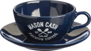 Tmavě modrý šálek s podšálkem Mason Cash Varsity Cappuccino Mason Cash