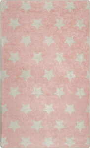 Růžový dětský protiskluzový koberec Chilai Stars