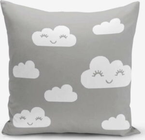 Povlak na polštář s příměsí bavlny Minimalist Cushion Covers Grey Background Cloud