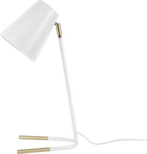 Bílá stolní lampa s detaily ve zlaté barvě Leitmotiv Noble Leitmotiv