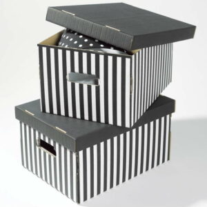 Sada 2 černých úložných krabic Compactor Stripes Compactor