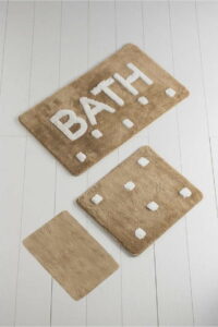 Sada 3 hnědých koupelnových předložek Bath Chilai Home by Alessia