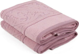 Sada 2 růžových ručníků z bavlny Sultan