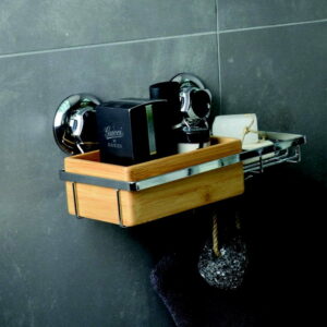 Bambusový nástěnný košík s miskou na mýdlo Compactor Spa Compactor