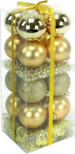 Set 16 vánočních ozdob a girlandy ve zlaté barvě Unimasa Brightness Unimasa