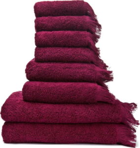 Sada 6 červených ručníků a 2 osušek ze 100% bavlny Bonami Bonami