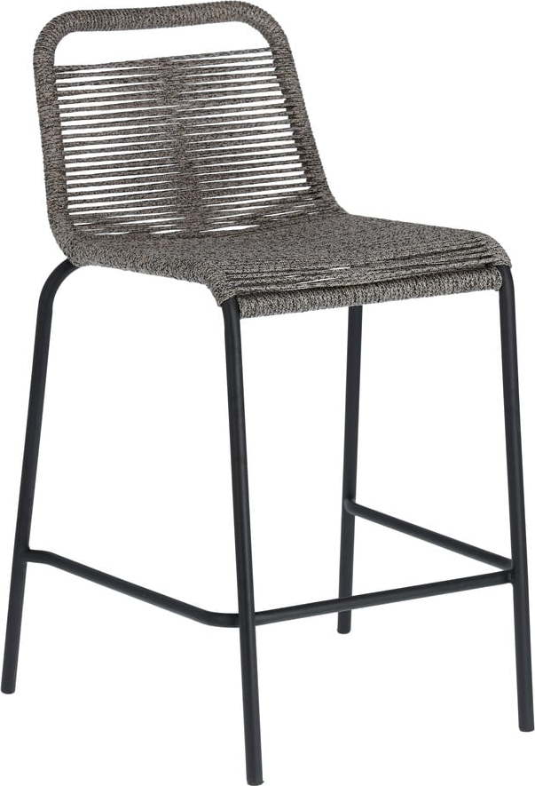 Šedá barová židle s ocelovou konstrukcí La Forma Glenville