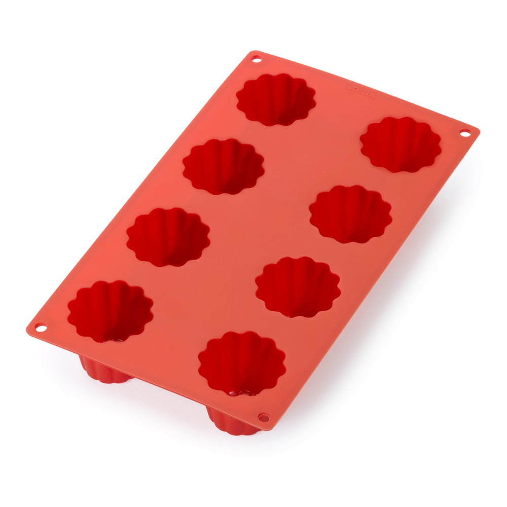 Červená silikonová forma na 8 mini bábovek Lékué LÉKUÉ