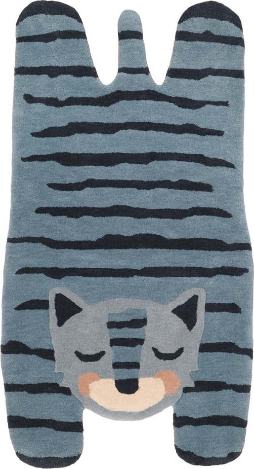 Dětský lněný koberec Nattiot Blue Tigger