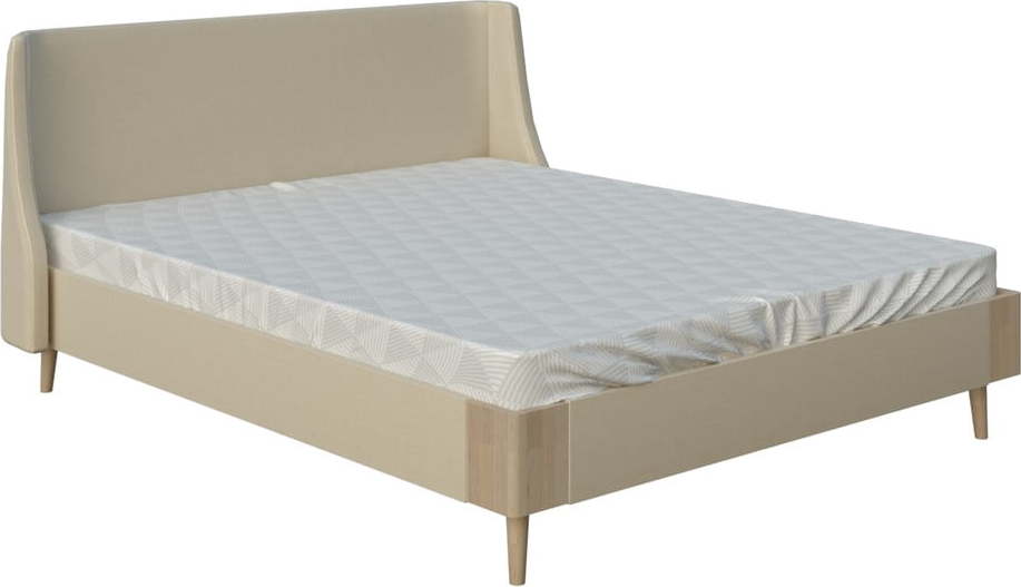 Béžová dvoulůžková postel ProSpánek Lagom Side Soft
