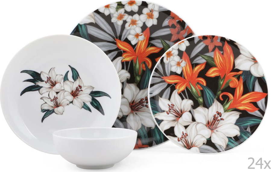 24dílná sada porcelánového nádobí Kutahya Vantejo Kütahya Porselen