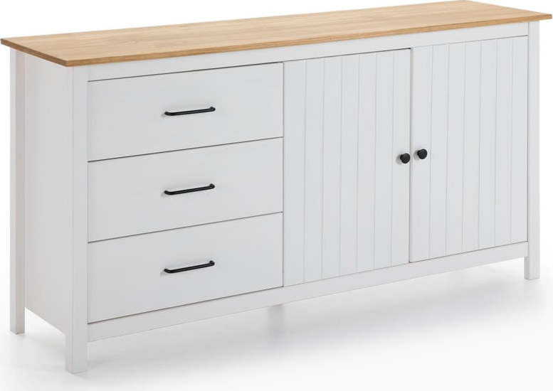 Bílá dřevěná komoda Marckeric Miranda