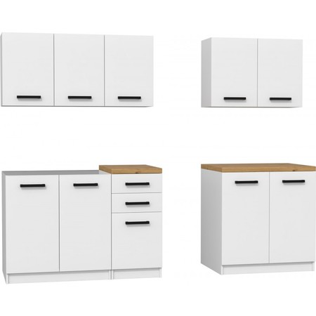 Kuchyňská sestava SET 200 bílá/dub artisan TOP Nábytek