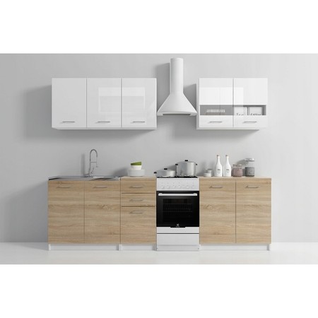 Kuchyňská sestava SET 200 dub sonoma/bílý lesk TOP Nábytek