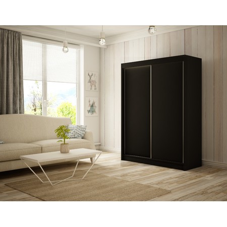 Kvalitní Šatní Skříň Bergo 120 cm Černý mat Furniture