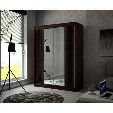 Kvalitní Šatní Skříň Como 120 cm Černá Wenge Furniture