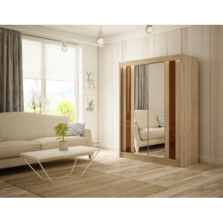 Kvalitní Šatní Skříň Como 120 cm Čokoláda Dub Sonoma Furniture