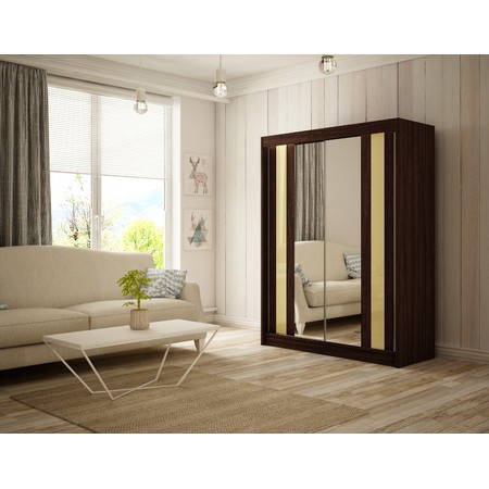 Kvalitní Šatní Skříň Como 150 cm Vanilka Wenge Furniture