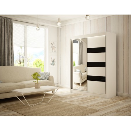 Kvalitní Šatní Skříň Lotse 120 cm Bílý Mat Vanilka Furniture
