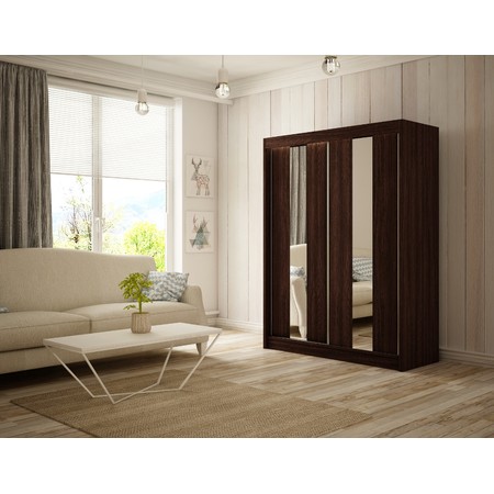 Kvalitní Šatní Skříň Luke 150 cm Wenge Zrcadlo Furniture