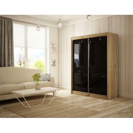 Kvalitní Šatní Skříň Peak 120 cm Černá Dub craft Furniture
