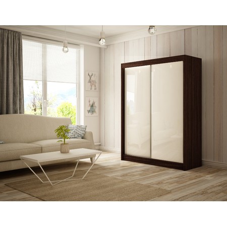 Kvalitní Šatní Skříň Peak 150 cm Bílá Wenge Furniture