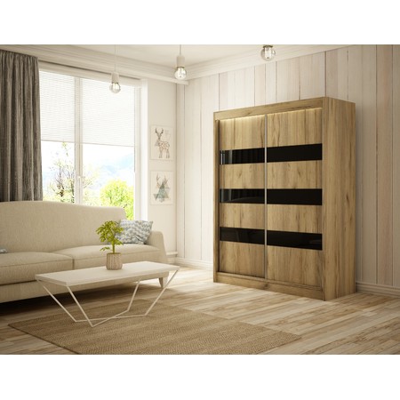 Kvalitní Šatní Skříň Solit 200 cm Dub Craft Furniture