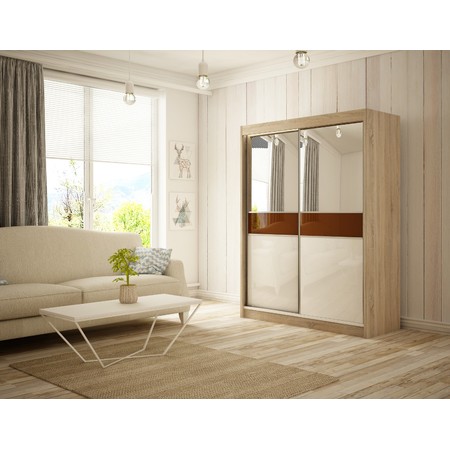 Kvalitní Šatní Skříň Tito 120 cm Čokoláda Dub Sonoma Furniture