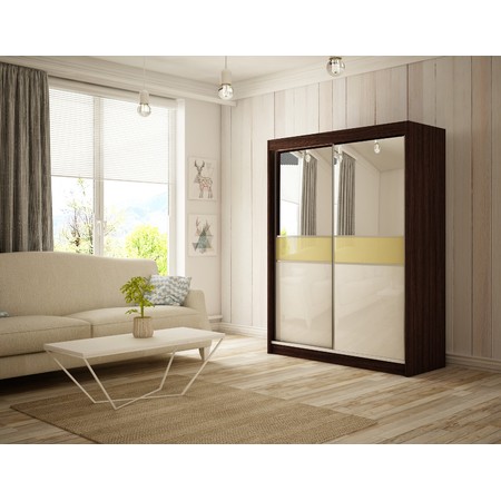 Kvalitní Šatní Skříň Tito 150 cm Vanilka Wenge Furniture