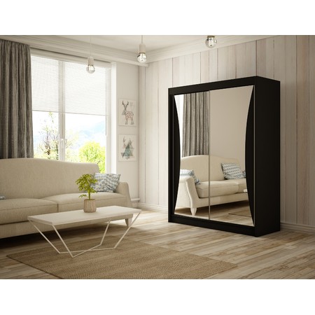 Kvalitní Šatní Skříň Twin 120 cm Černý mat Furniture