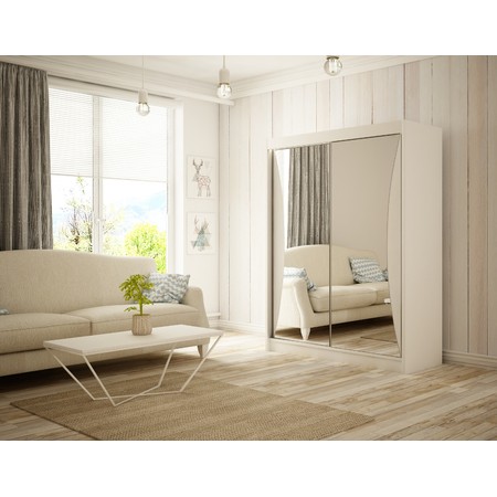 Kvalitní Šatní Skříň Twin 200 cm Bílý mat Furniture