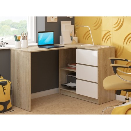 Počítačový stůl B16 pravá sonoma/bílá Akord