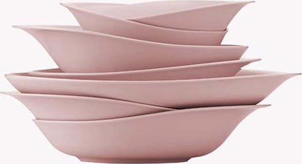 29dílná sada růžového porcelánového nádobí Kütahya Porselen Rose Kütahya Porselen