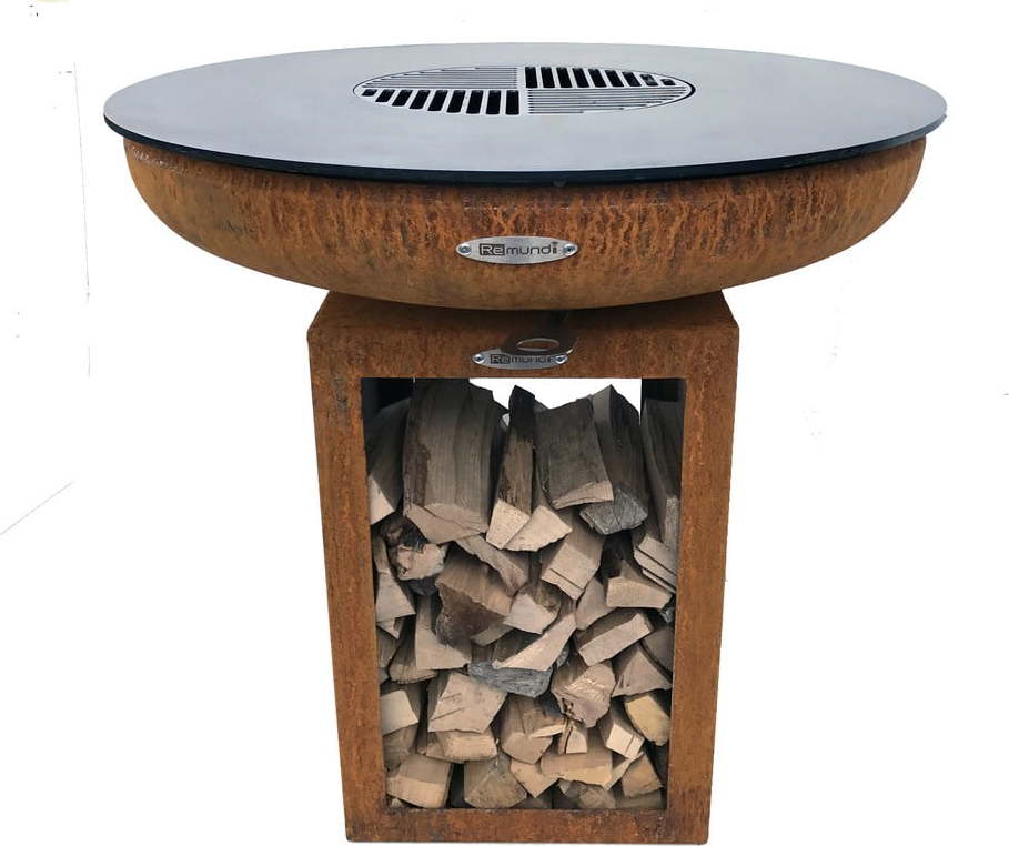 Hnědý venkovní gril na dřevo Remundi Carus S