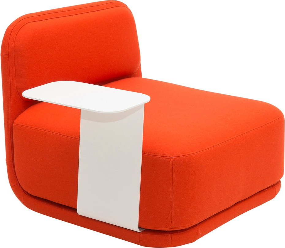 Oranžové křeslo s bílým kovovým stolkem Softline Standby Low + Side Table Softline