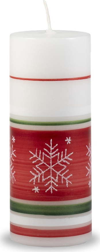 Bílo-červená svíčka Unipar Winter Time