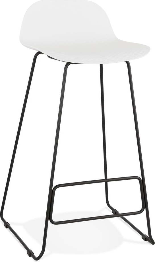 Bílá barová židle s černými nohami Kokoon Slade