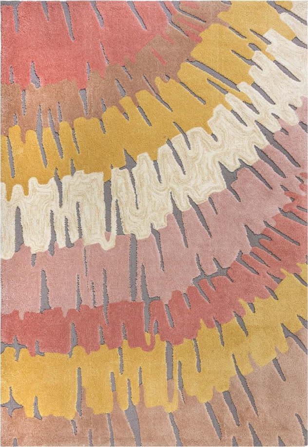 Růžovo-žlutý koberec Flair Rugs Woodgrain