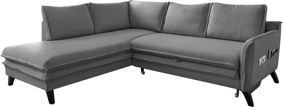 Tmavě šedá rozkládací rohová pohovka Miuform Charming Charlie L