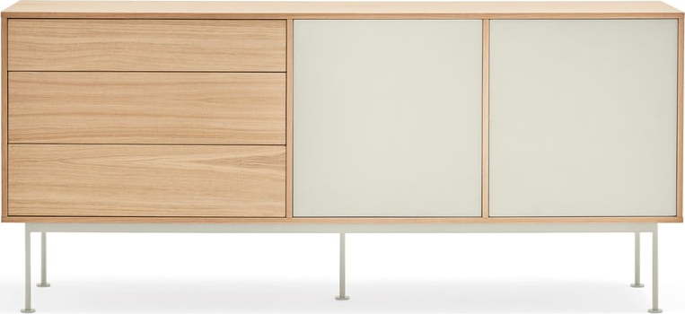 Krémově bílá komoda v dubovém dekoru Teulat Yoko