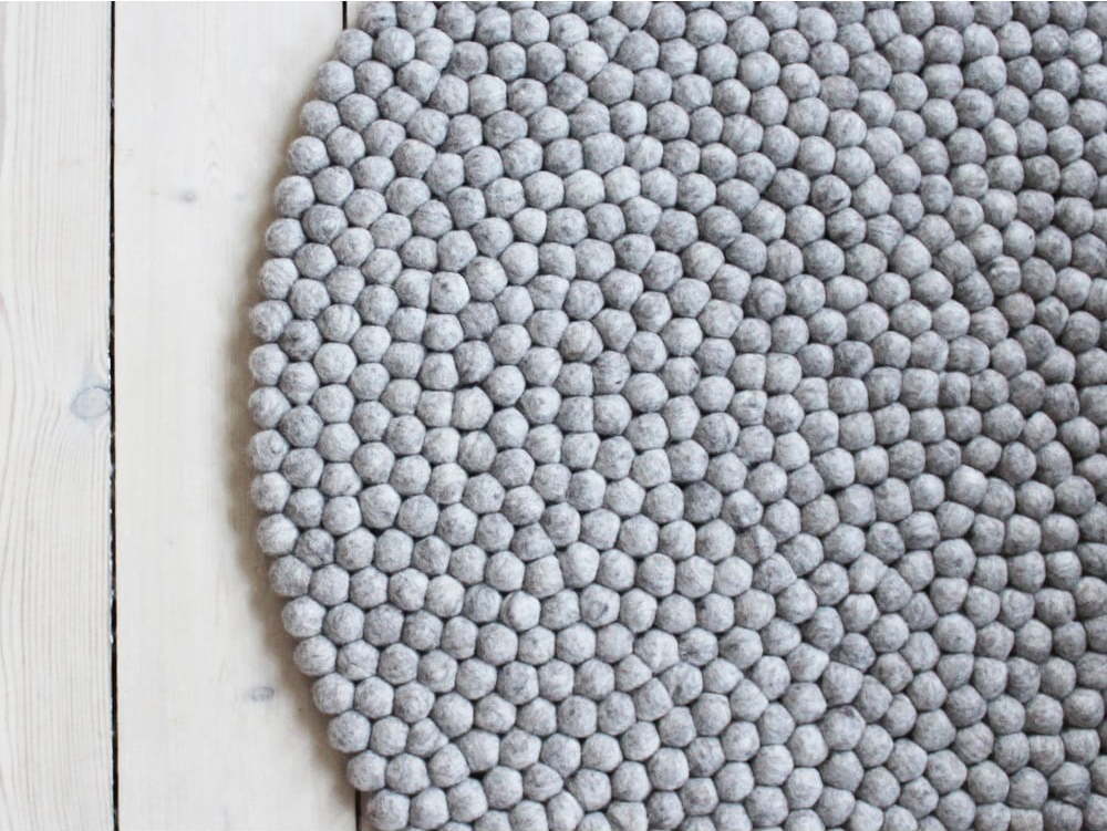 Pískově hnědý kuličkový vlněný koberec Wooldot Ball Rugs