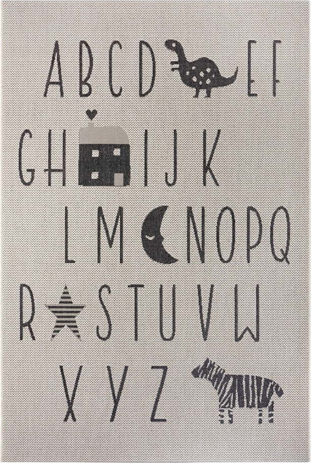 Černo-šedý dětský koberec Ragami Letters