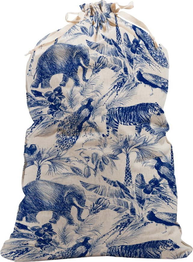 Modro-bílý látkový vak na prádlo Surdic Safari Surdic