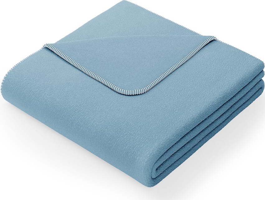Modrá deka s příměsí bavlny AmeliaHome Virkkuu