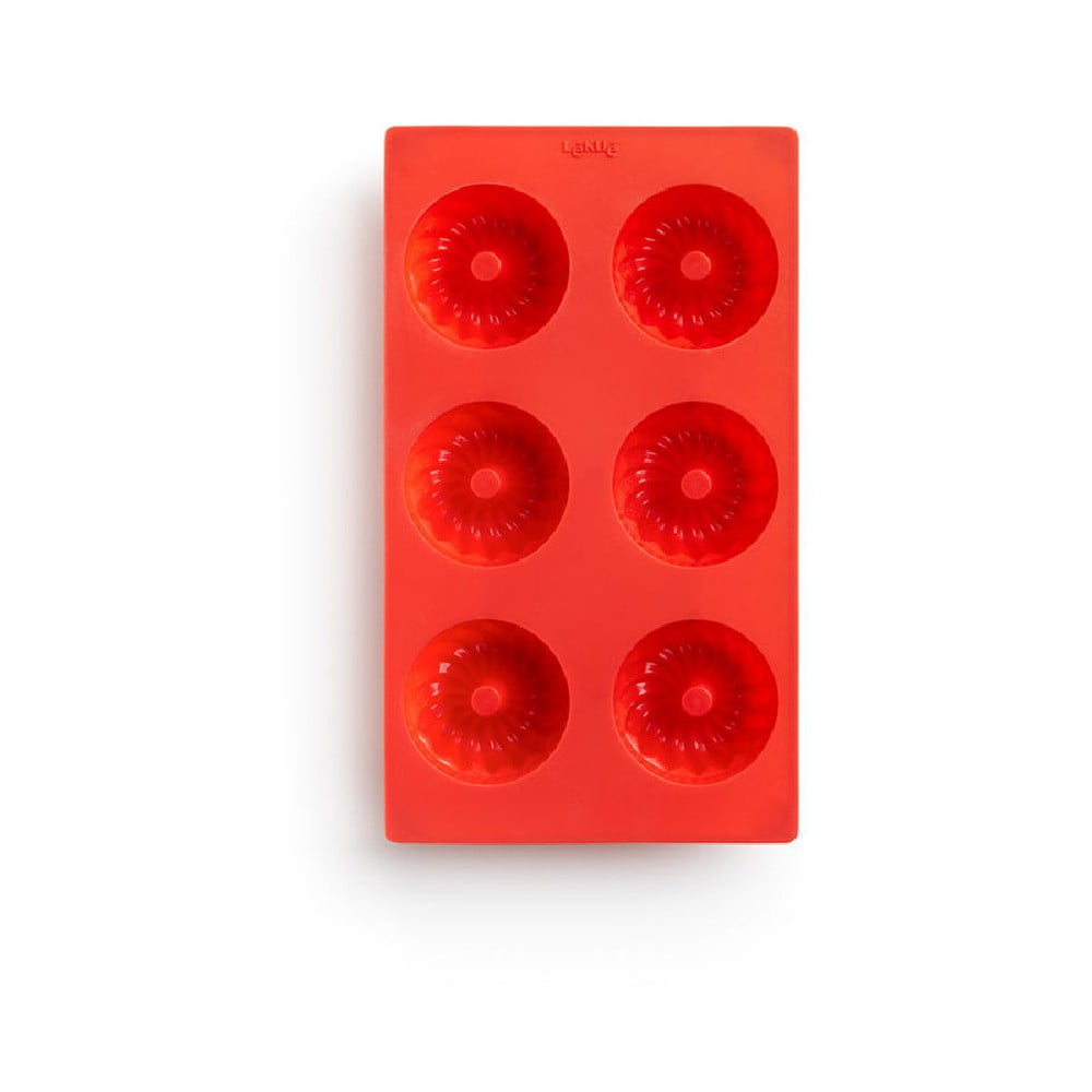 Červená silikonová forma na mini bábovky Lékué LÉKUÉ