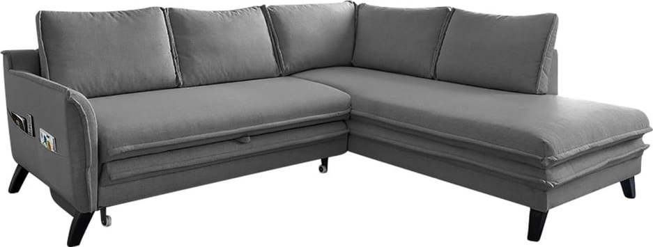 Tmavě šedá rozkládací rohová pohovka Miuform Charming Charlie L